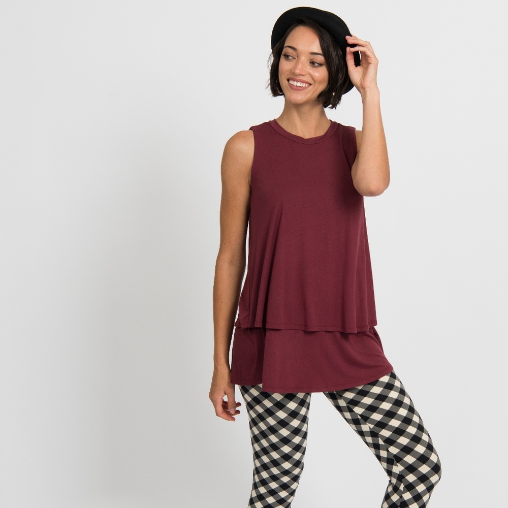 Agnes & Dora Black Cherry Tiered Tunic